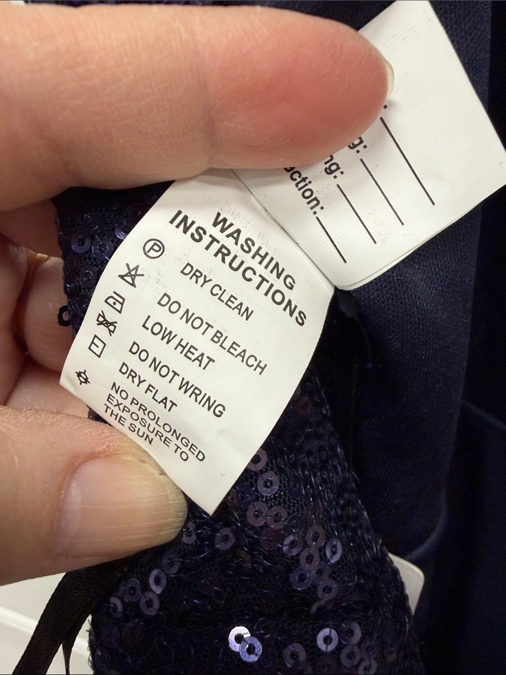 Kate Kasin Dark Blue Sequin Gown. Size 18W. New. - Picture 10 of 17